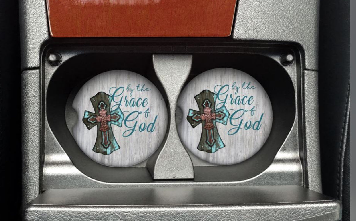 By the Grace of God Car Coasters