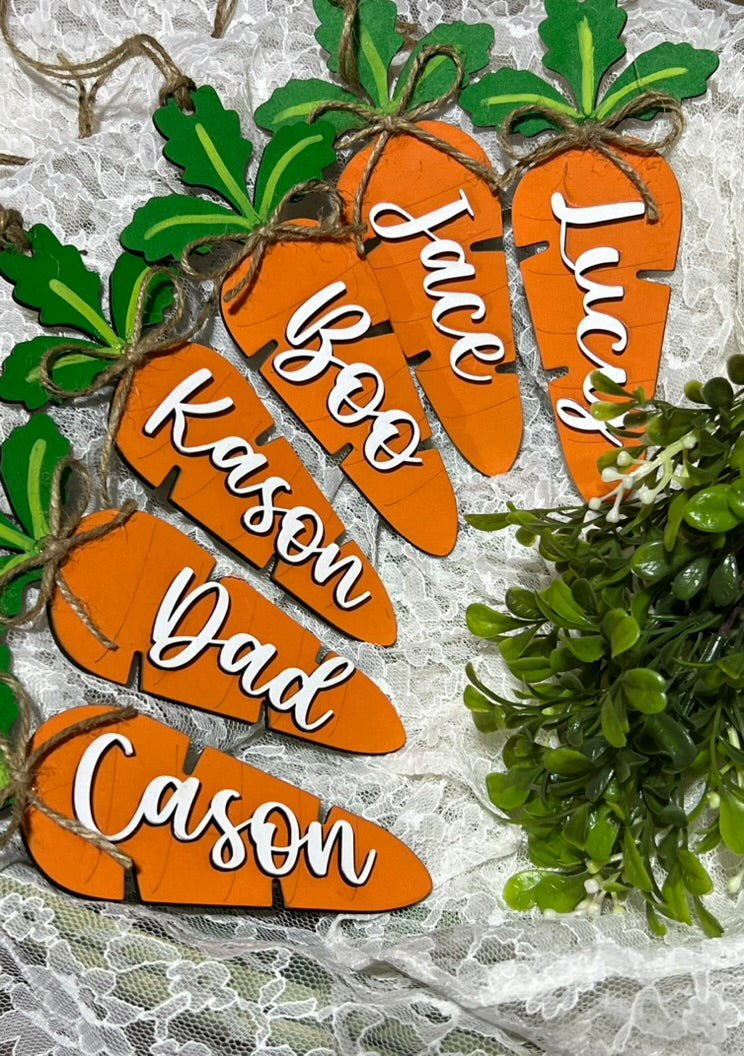 Personalized Carrot Basket Tags
