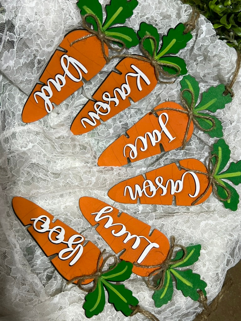 Personalized Carrot Basket Tags