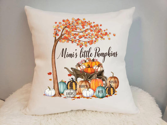 Personalized (Mimi,Mom, Nanny,Gigi etc) Little Pumpkins Pillow Cover