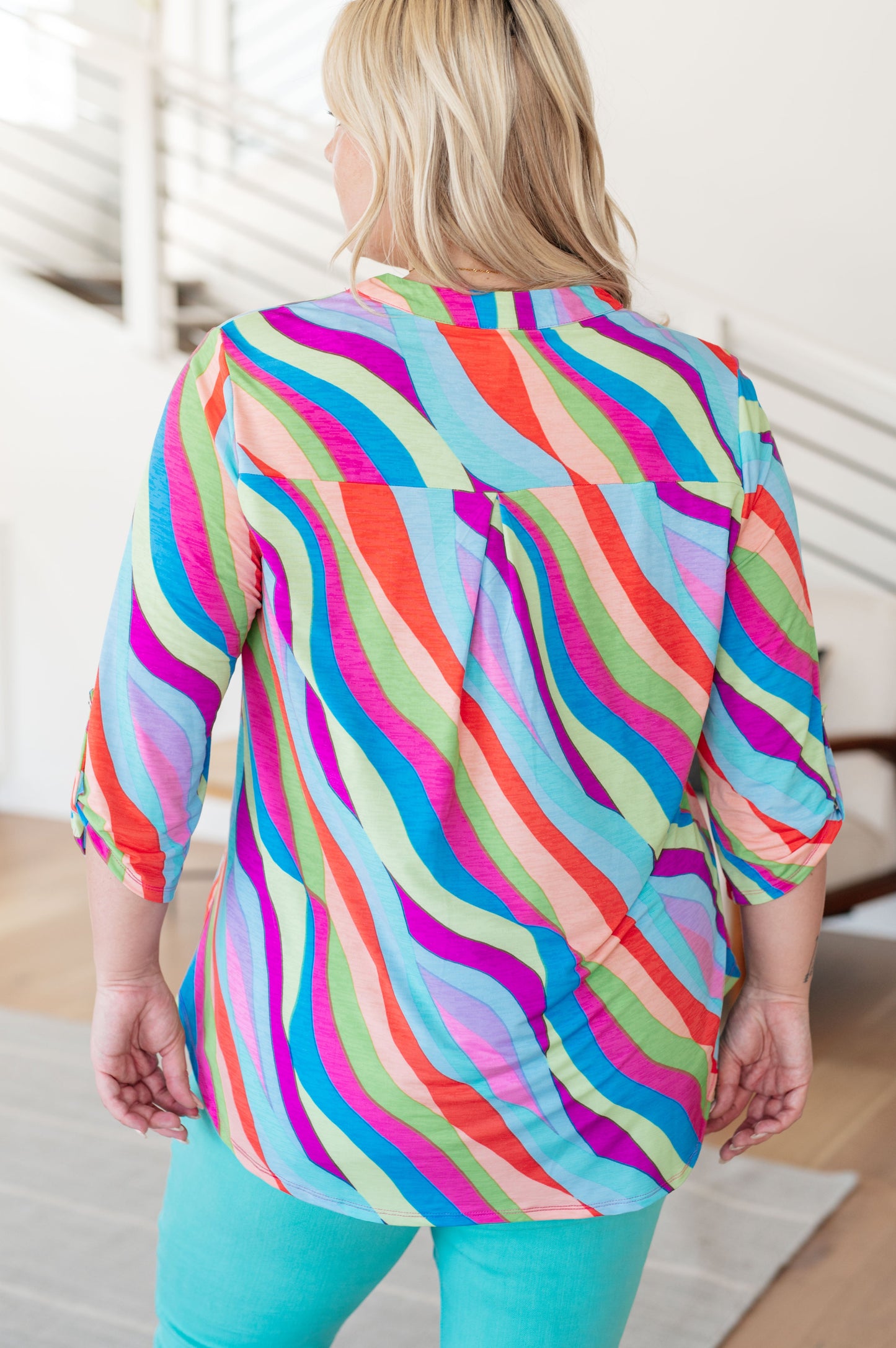 Lizzy Top in Multi Mod Stripe