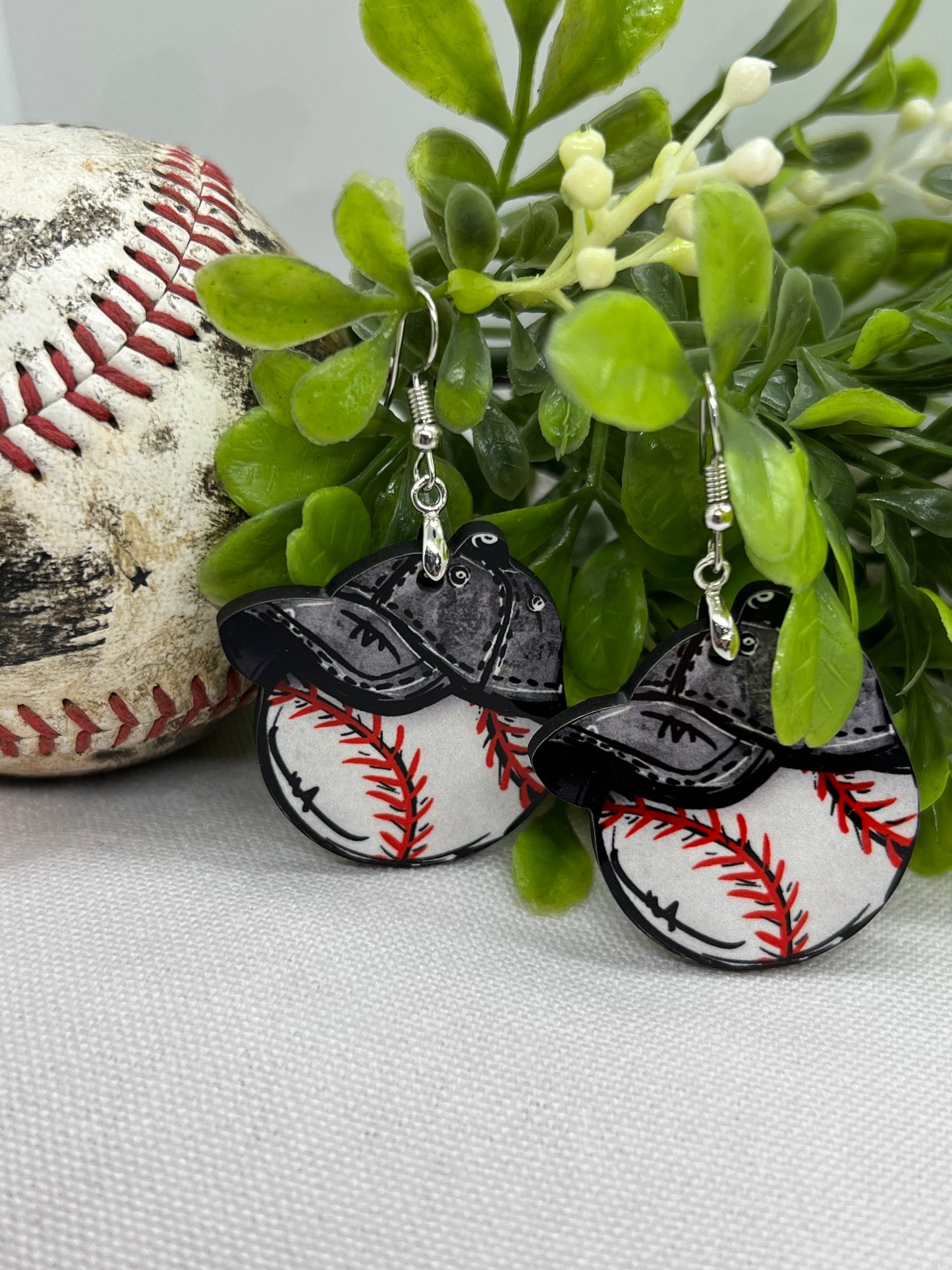 Baseball and Cap Earrings