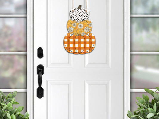 Buffalo Plaid, Polka Dot, and Floral Fall Stacked Pumpkin...