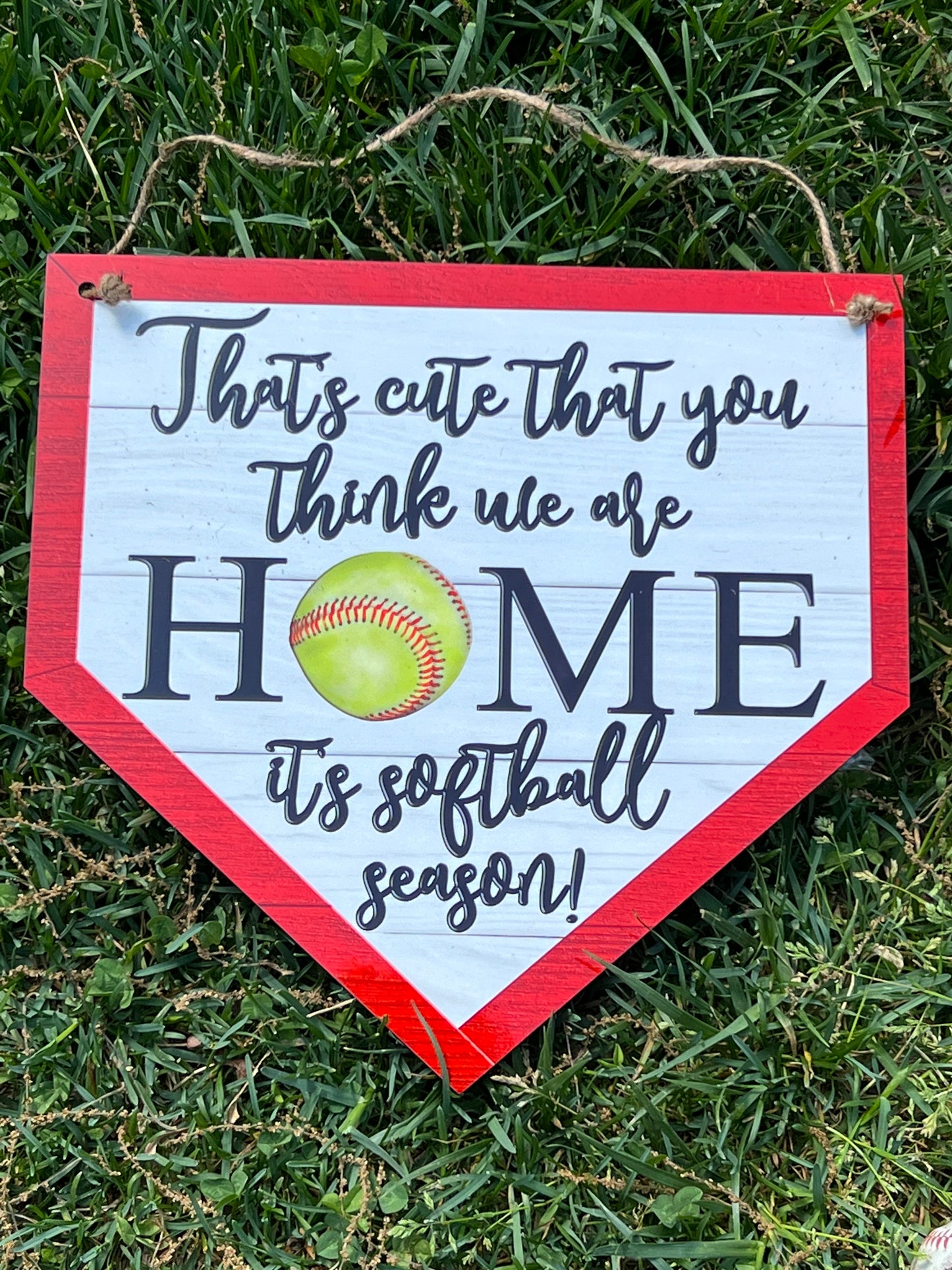 That’s Cute That You Think We Are Home Softball Door Hanger