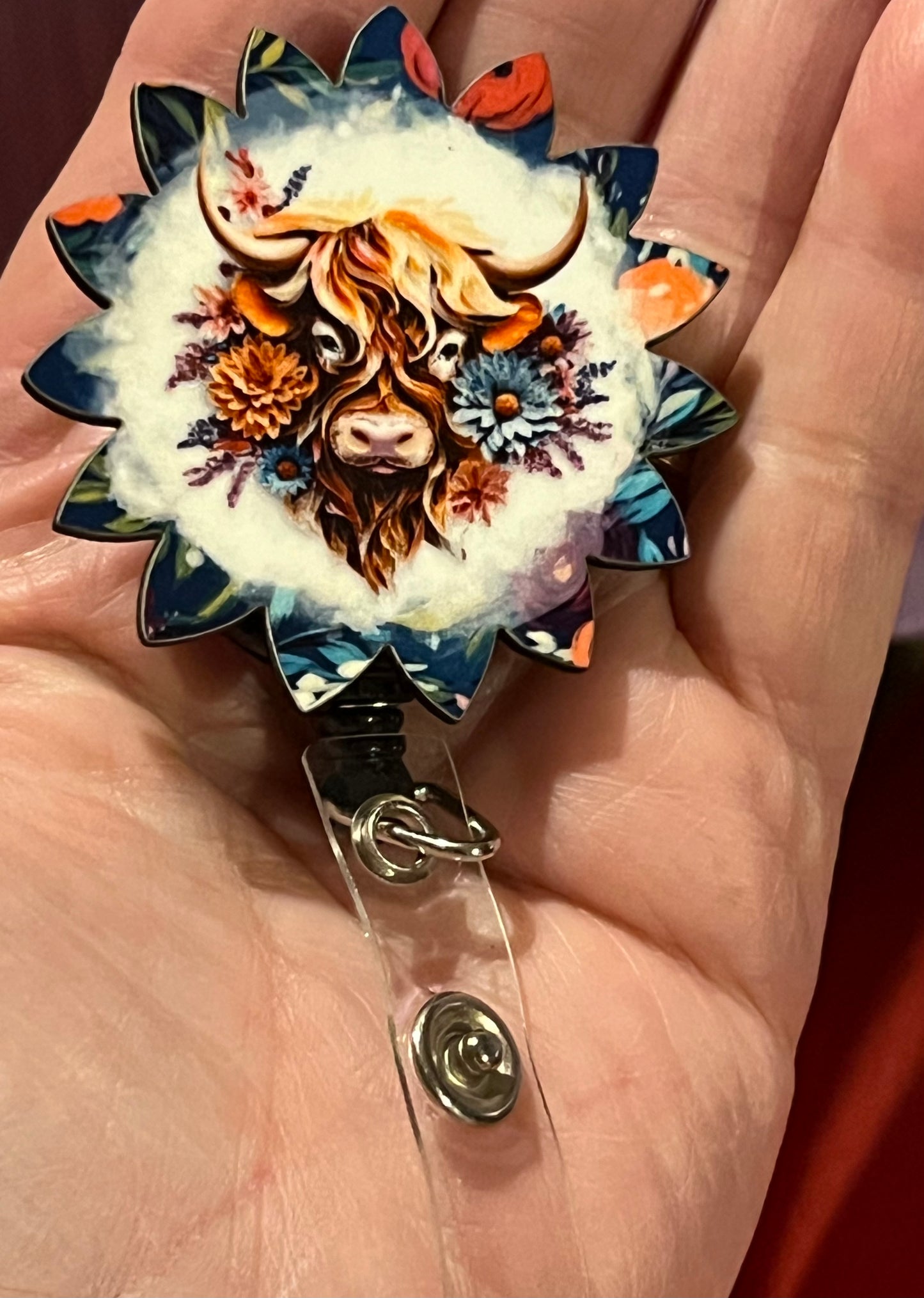 Colorful Cow Badge Reel