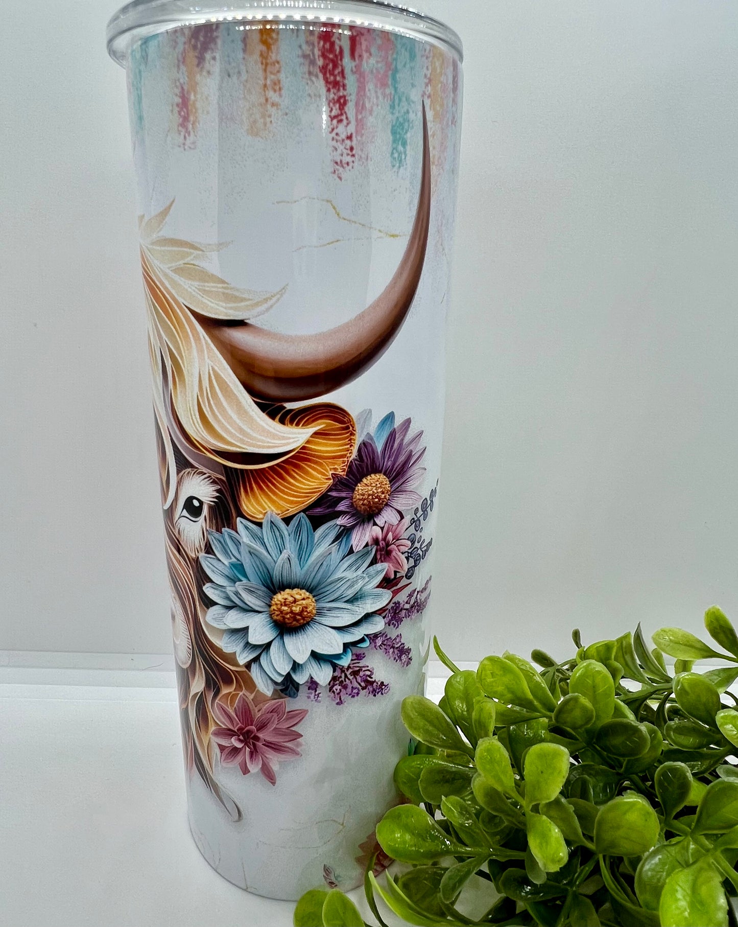 Quilling Highland Cow Tumbler