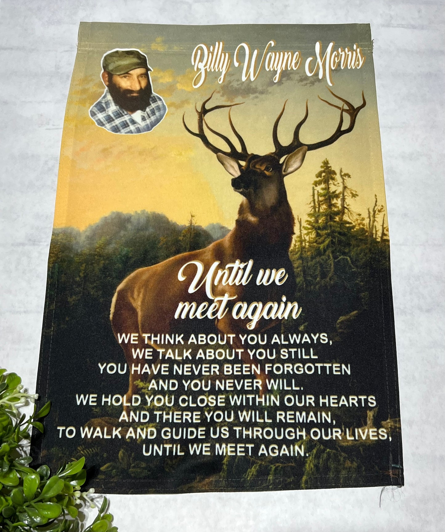 Until We Meet Again Elk Personalized Flag