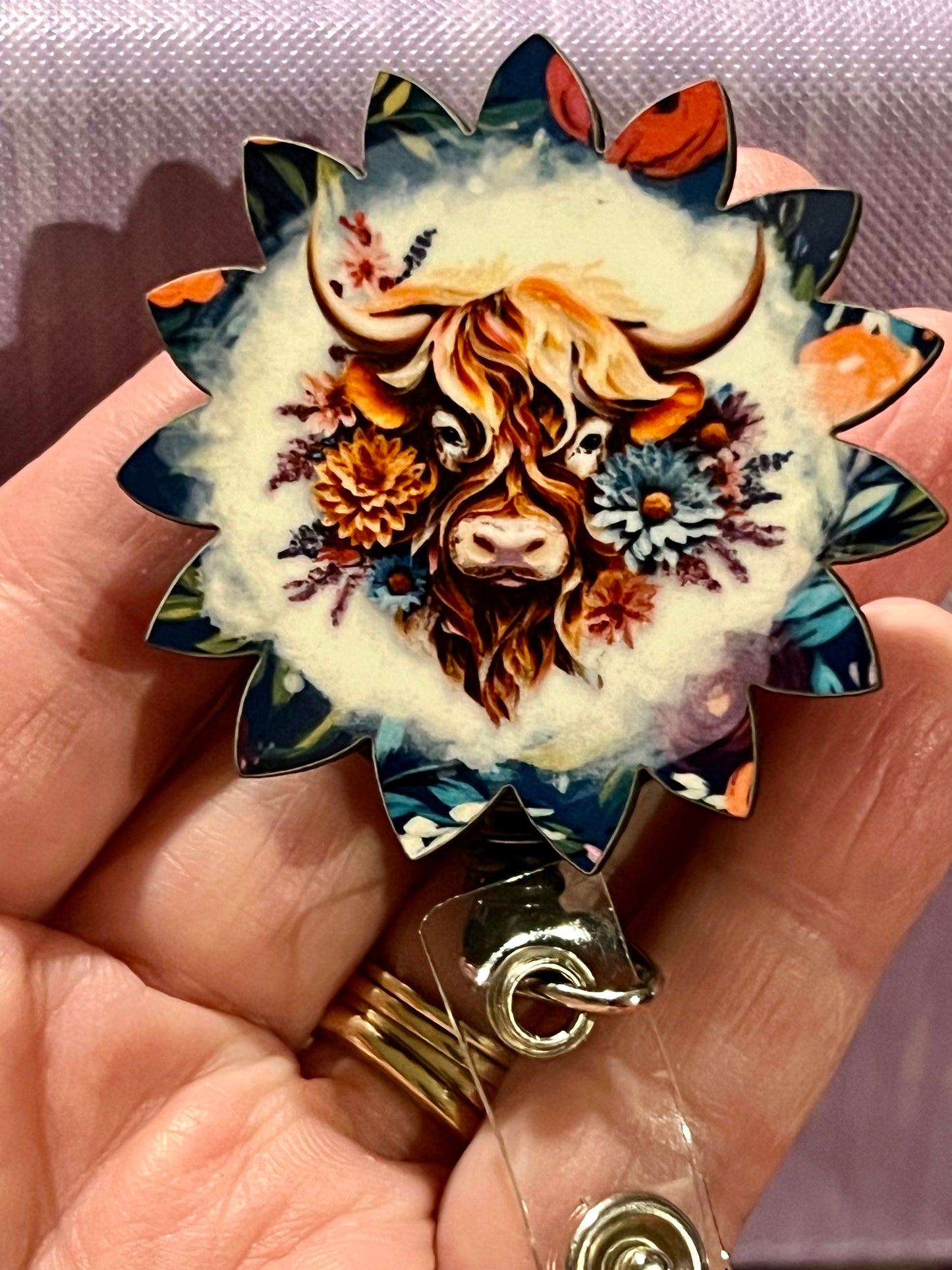 Colorful Cow Badge Reel