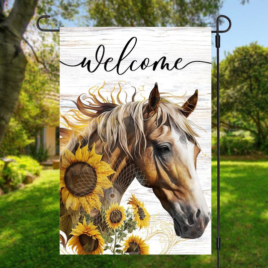 Horse with Sunflowers