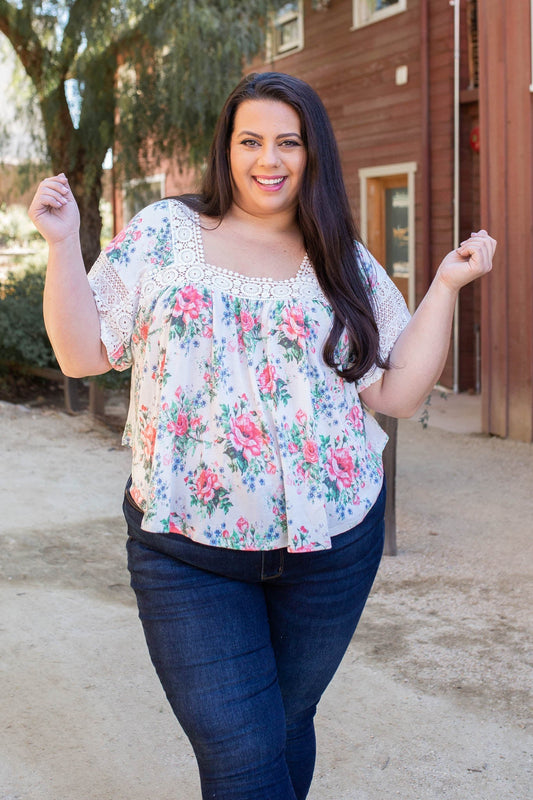 Simply Gorgeous Lace Trim Top