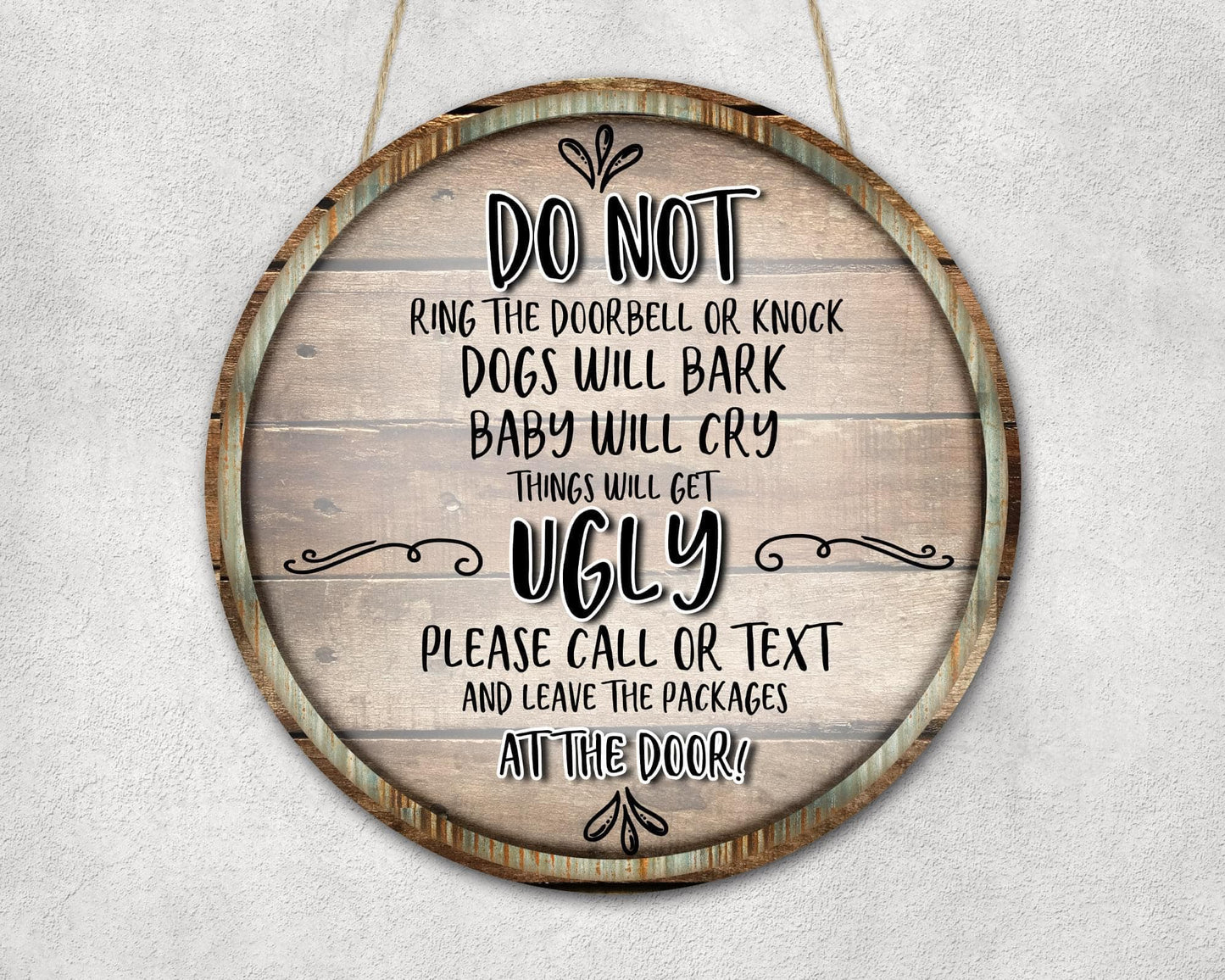 Do Not Knock Or Ring Door Bell Door Hanger