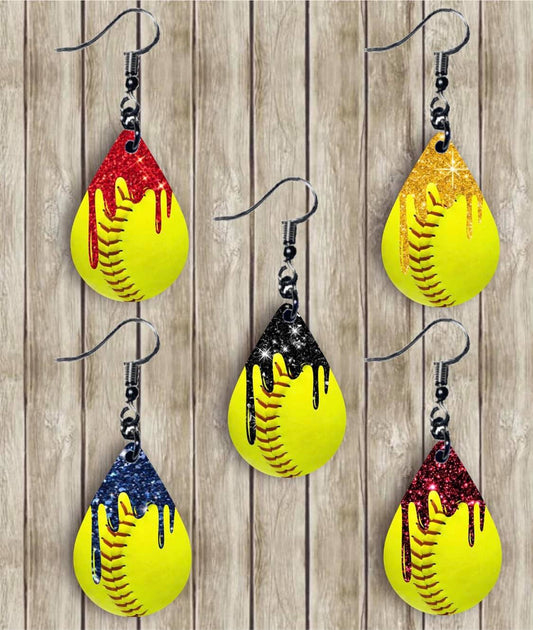 SOFTBALL DRIPS EARRINGS