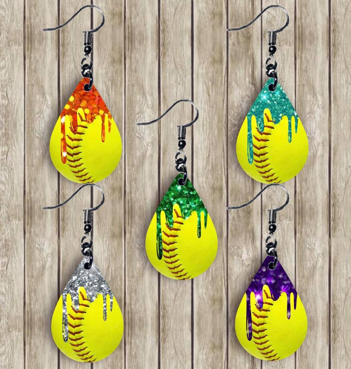 SOFTBALL DRIPS EARRINGS