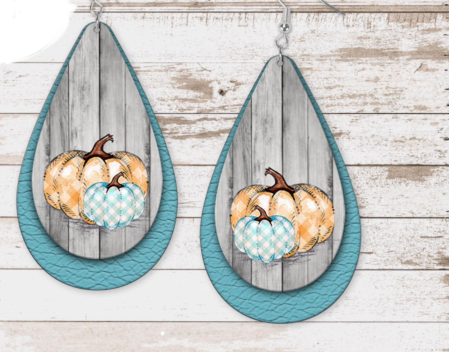 Plaid Pumpkins Drop Earrings