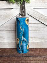 TURQUOISE & SUNFLOWERS INSULATED TUMBLER