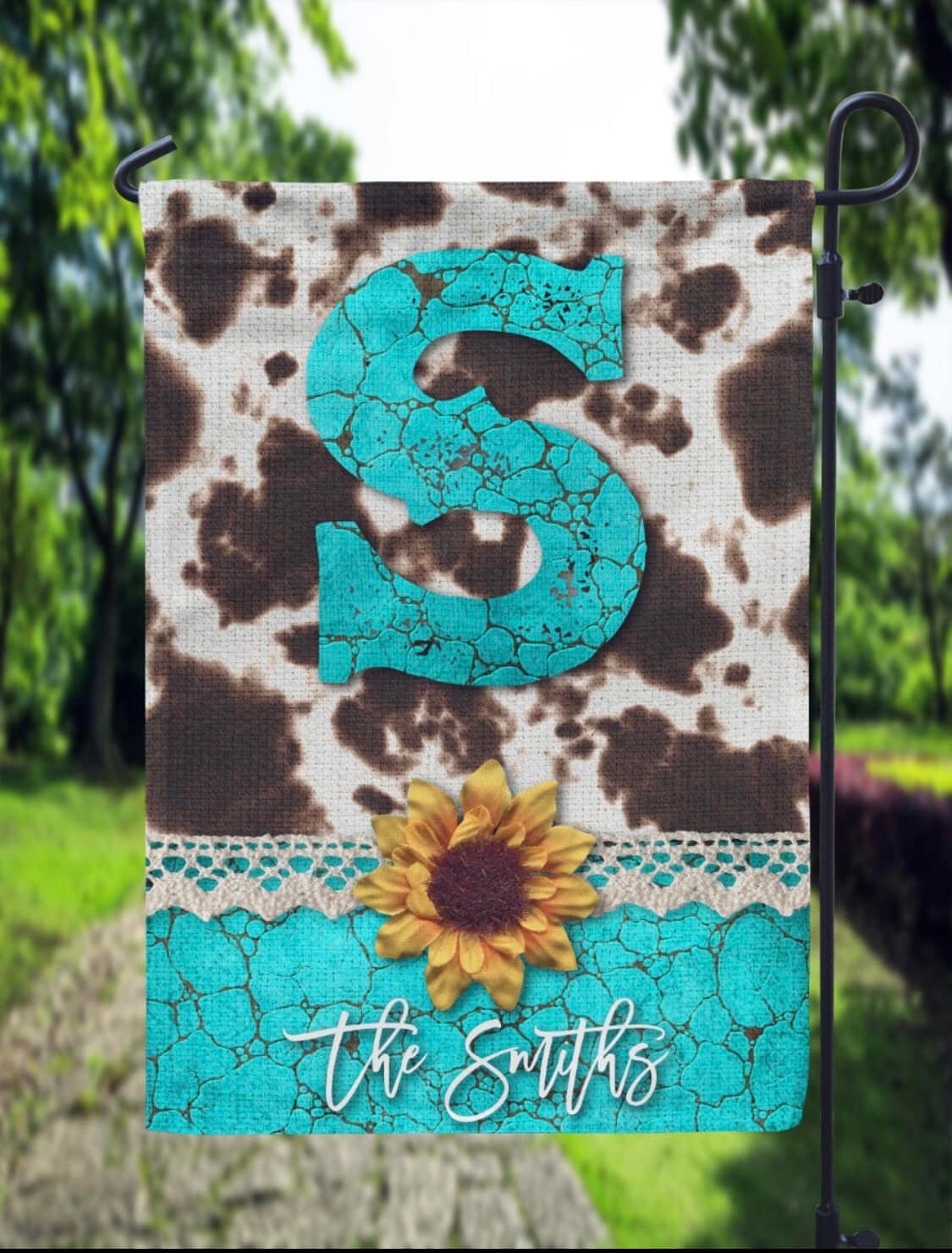 Boho Cow Print Garden Flag