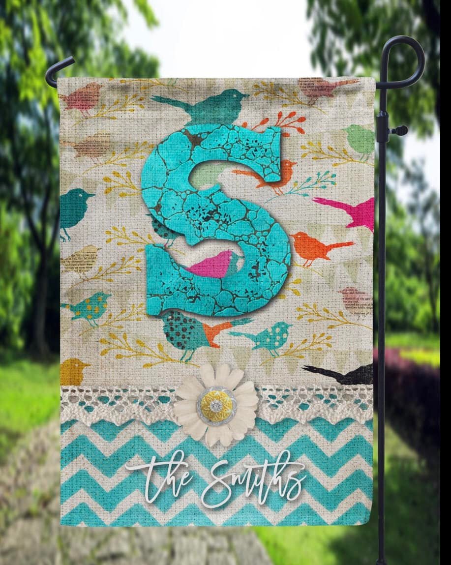 Boho Colorful Bird Garden Flag