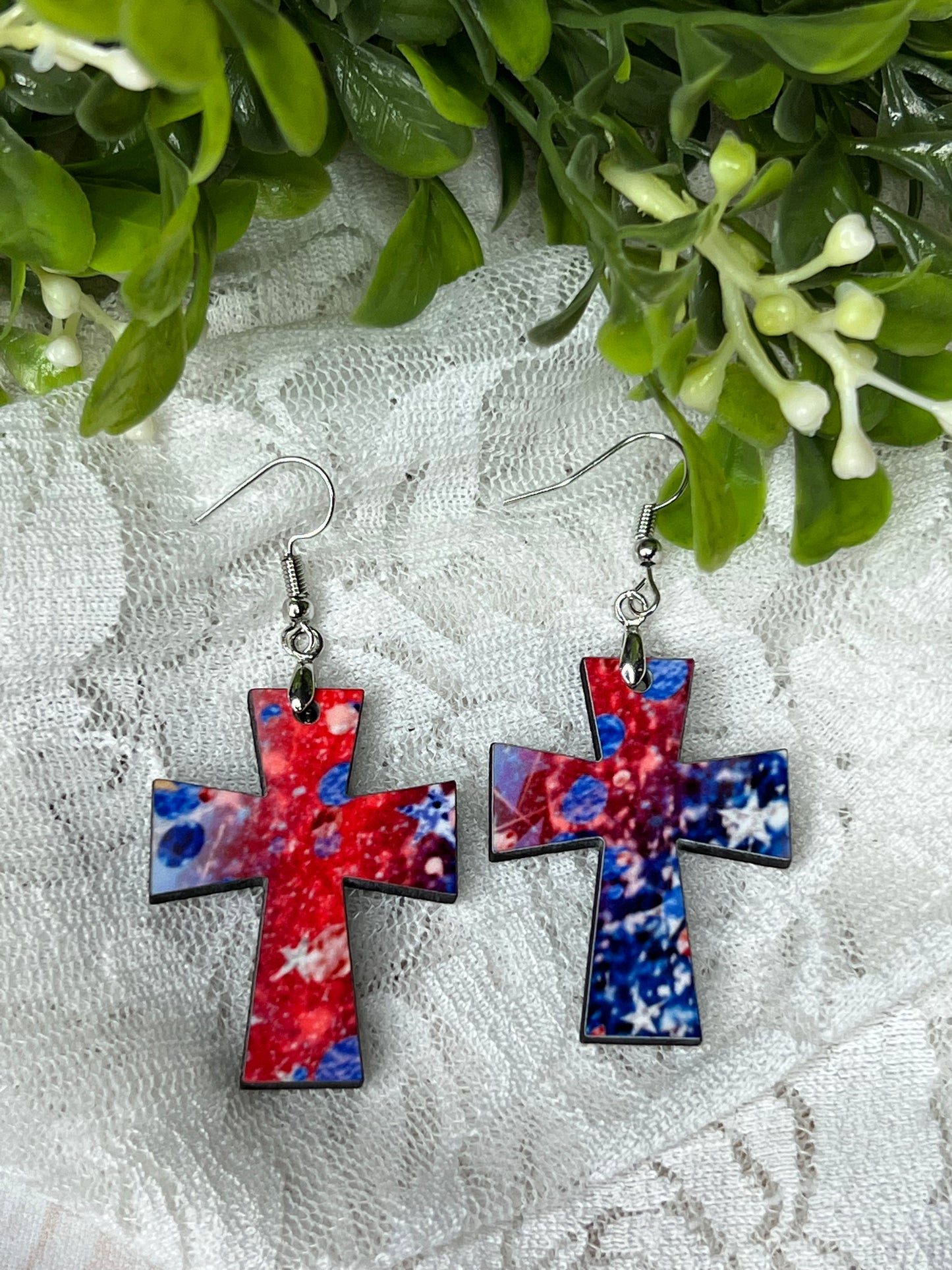 Patriotic Cross Dangles