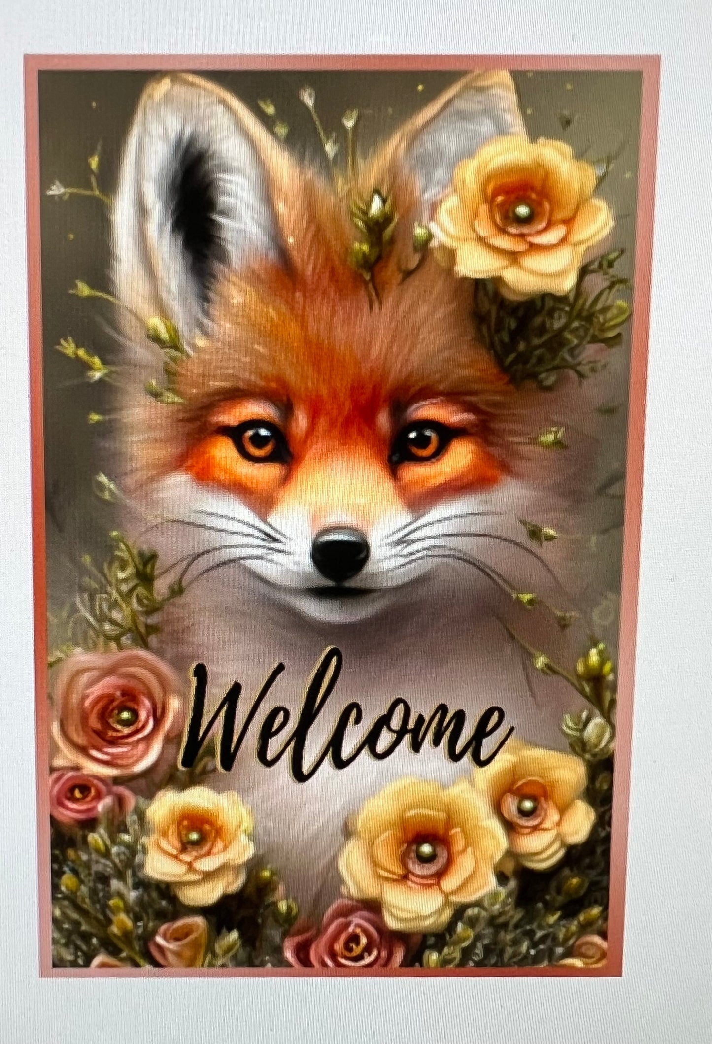 Floral Fox Welcome Garden Flag