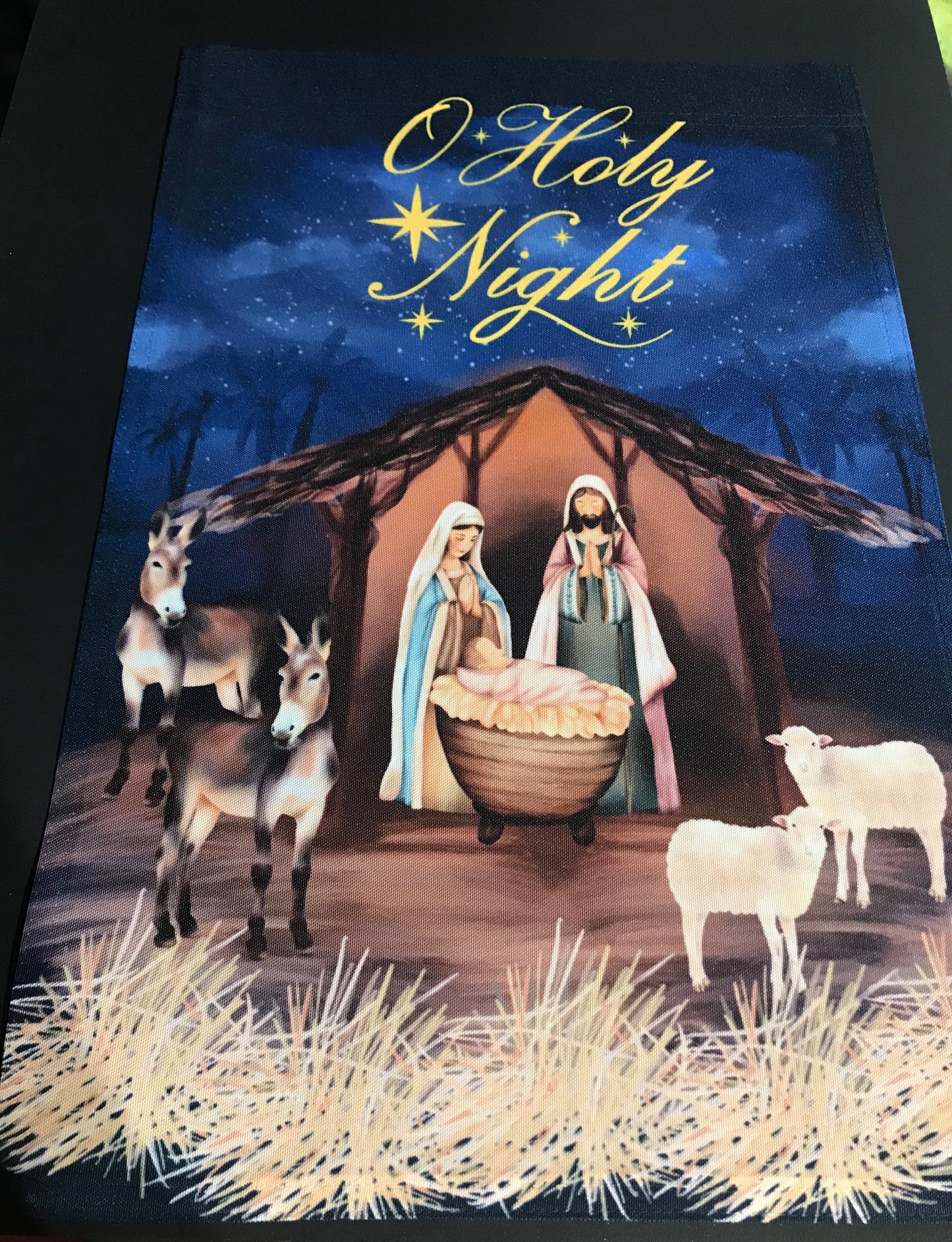 OH HOLY NIGHT NATIVITY GARDEN FLAG