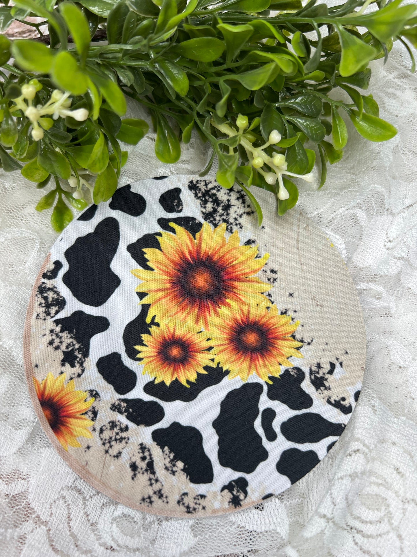 Cow Print and Sunflowers Lid Opener