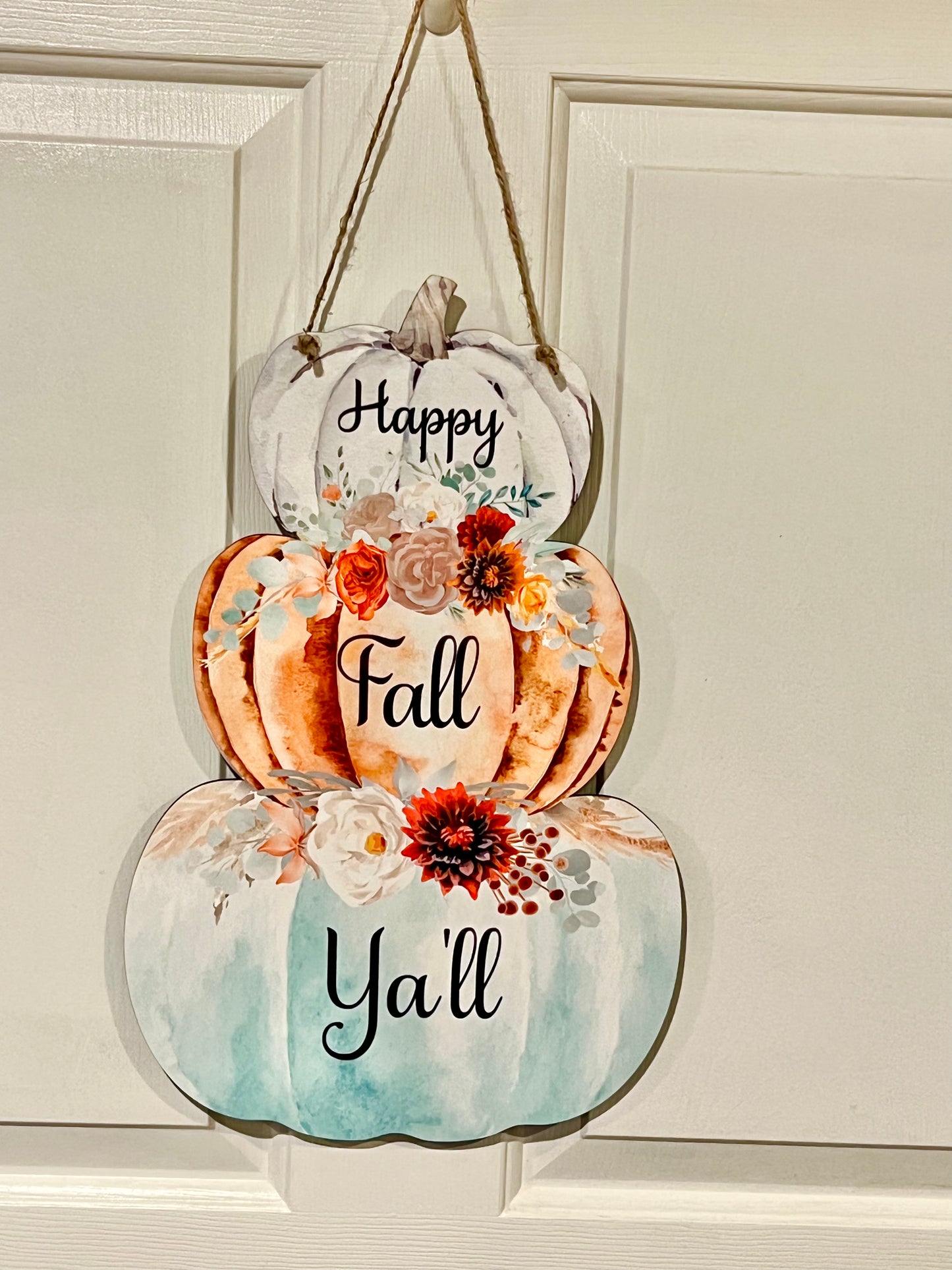 Stacked Fall Pumpkins Door Hanger