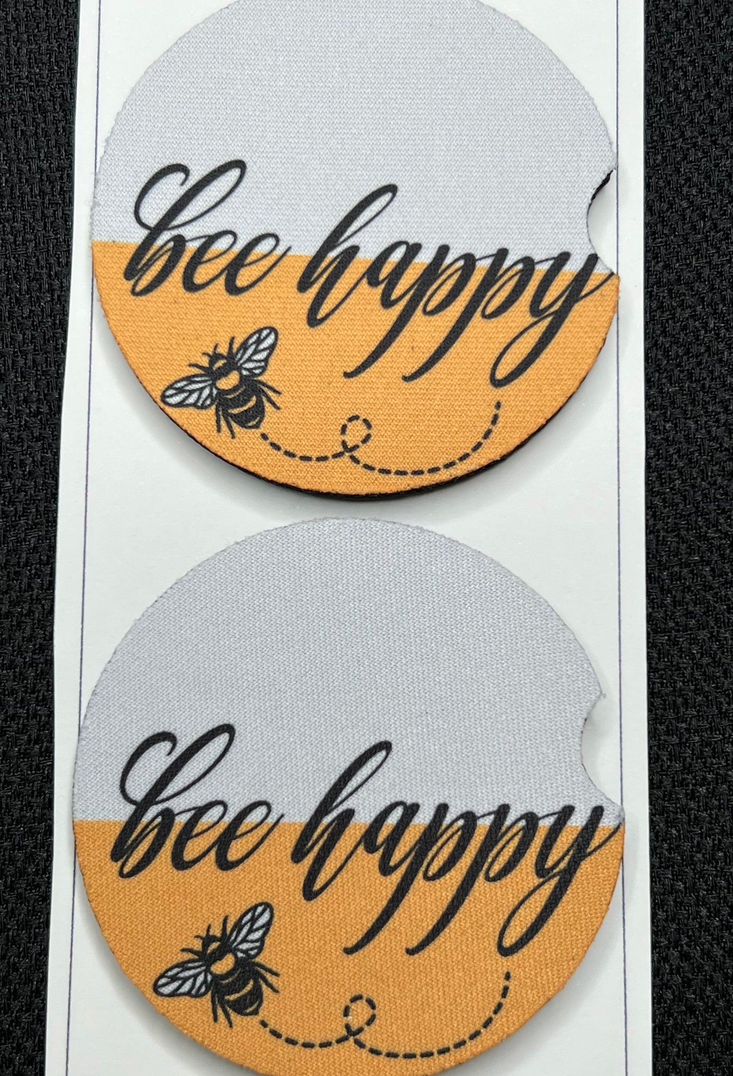 Bee Happy Car Coasters