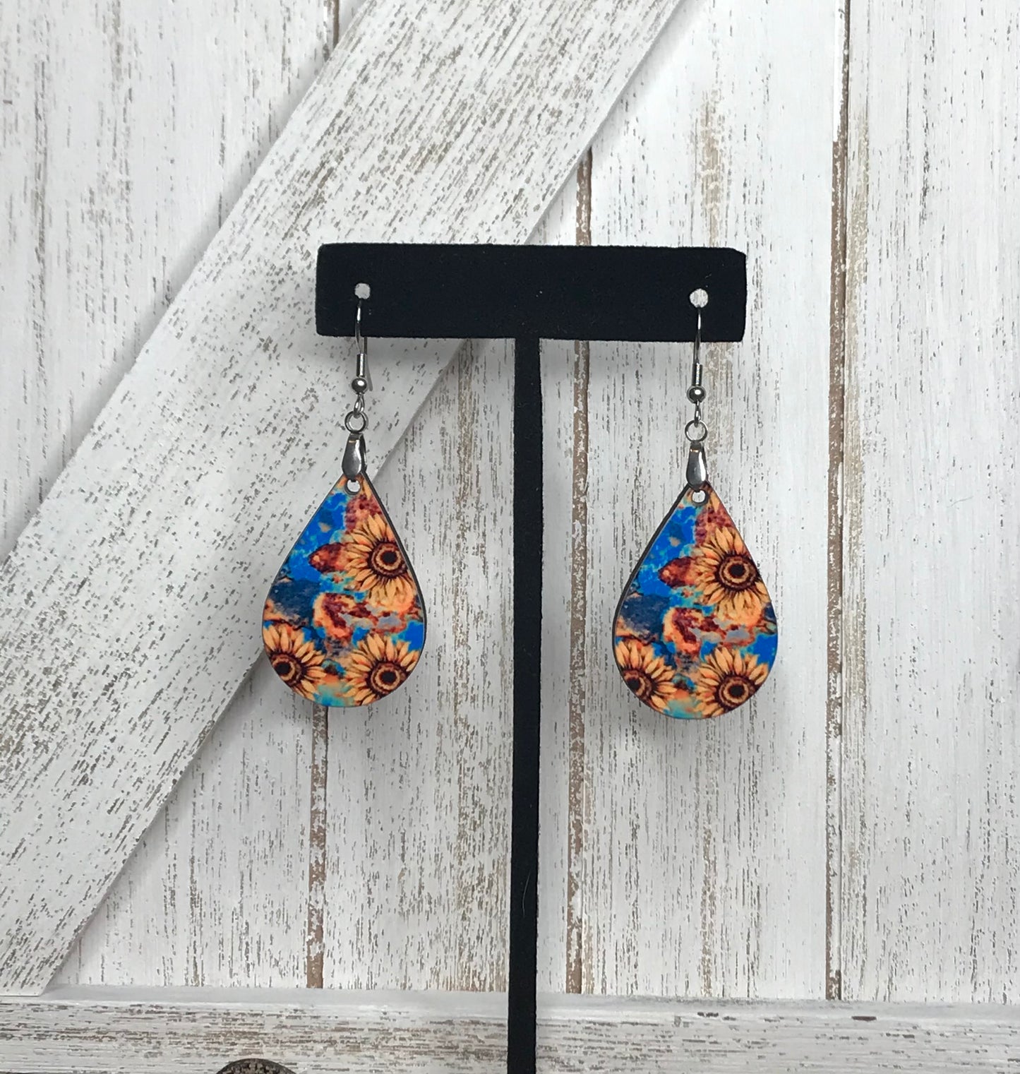 WESTERN SUNFLOWER TEARDROP EARRINGS