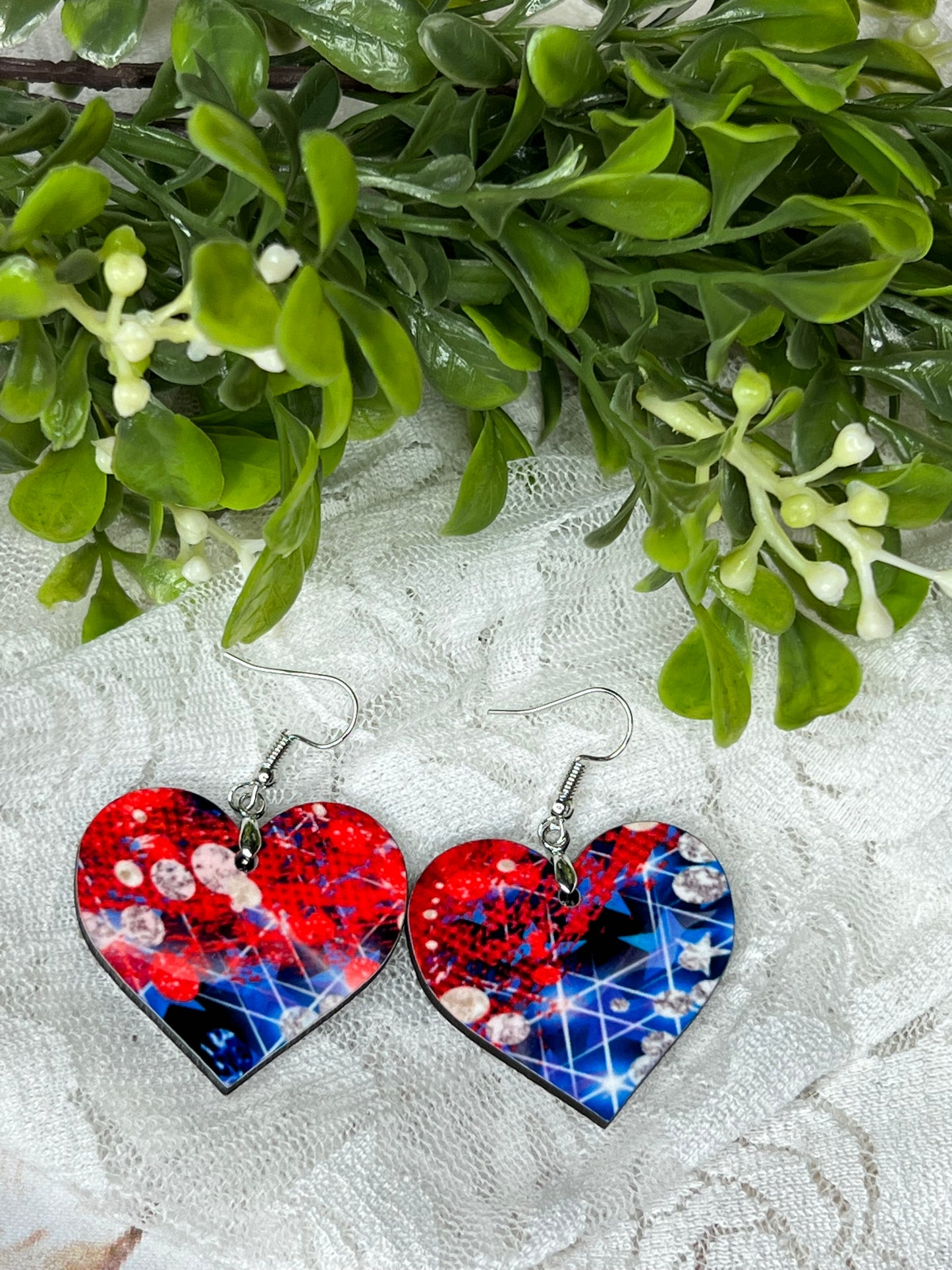 Patriotic Heart Dangles