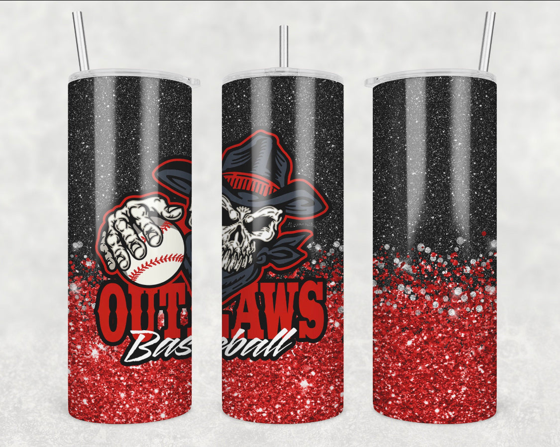 CUSTOM TUMBLER OUTLAWS BASEBALL